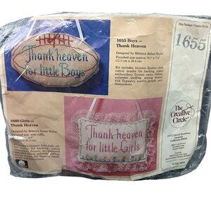 Vintage Creative Circle 1655 Boys Thank Heaven Cross-Stitch Kit